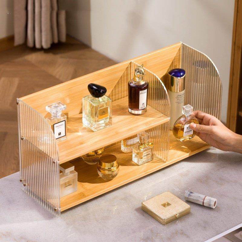 化妆品储物架梳妆台架子护肤品香水置物架桌面高级感亚克力收纳架