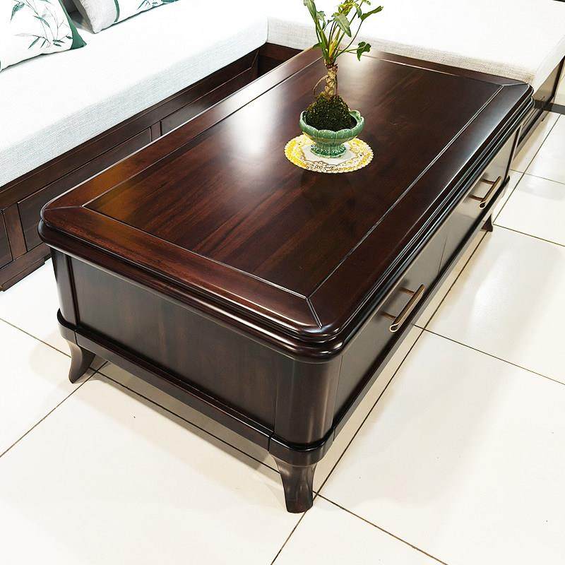 实木新中式茶几小户型客厅家用网红乌金木现代简约茶几电视柜组合