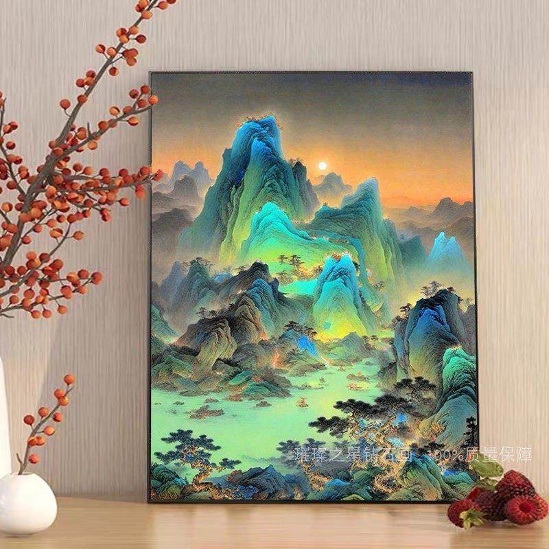 钻石画2025新款满钻绿水青山千里江山图客厅卧室点贴钻十字绣风景,居家布艺,钻石绣,淘宝优惠券,粉丝福利购,淘宝优惠卷