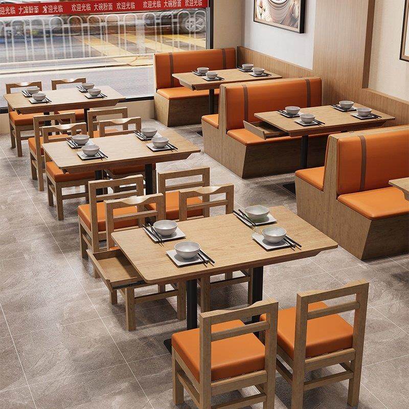 米村同款餐桌带抽屉面馆粉店桌椅组合餐厅餐饮店靠墙卡座沙发定制,商业/办公家具,卡座,淘宝优惠券,粉丝福利购,淘宝优惠卷