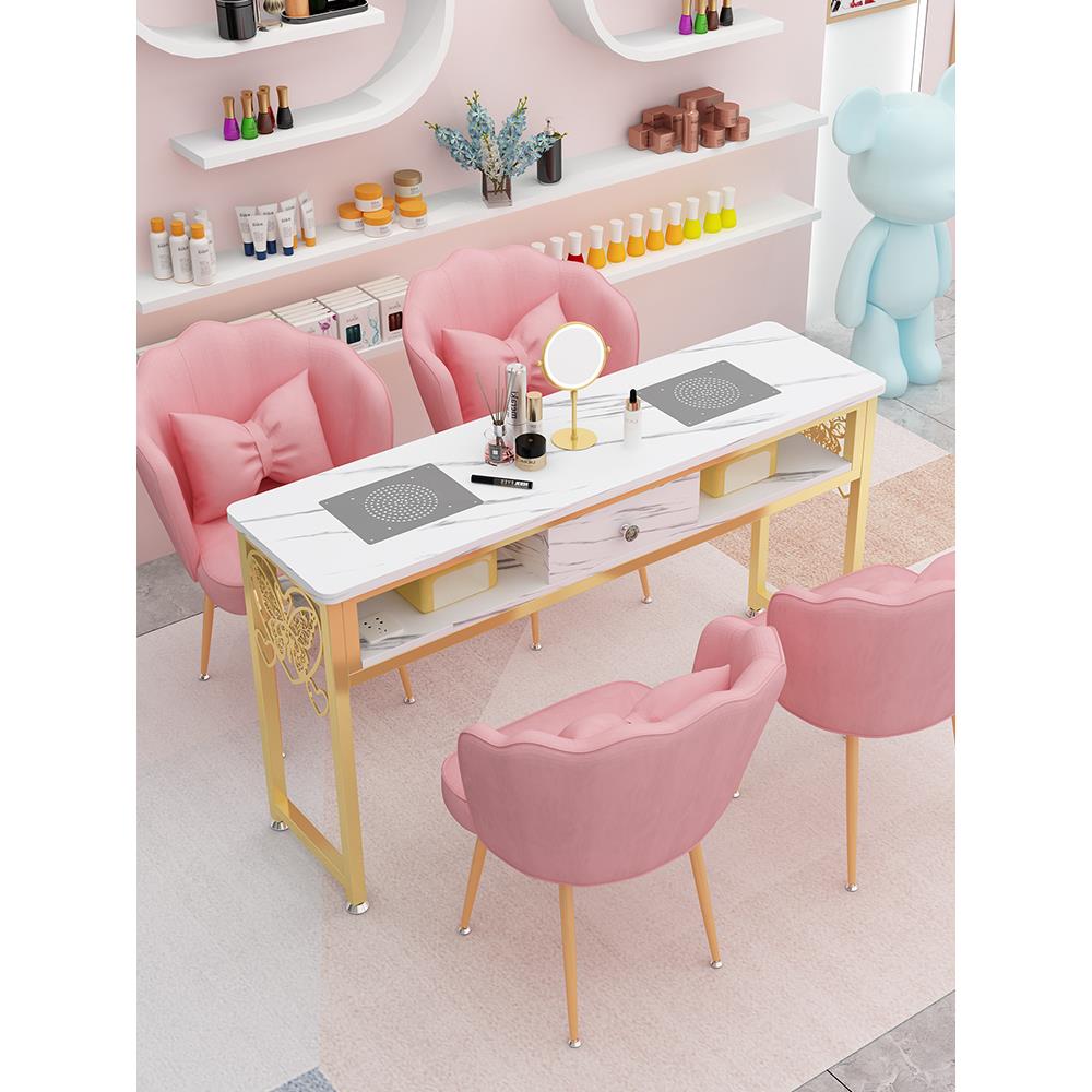 轻奢网红大功率吸尘器美甲桌椅套装多功能经济型单双人日式美甲台