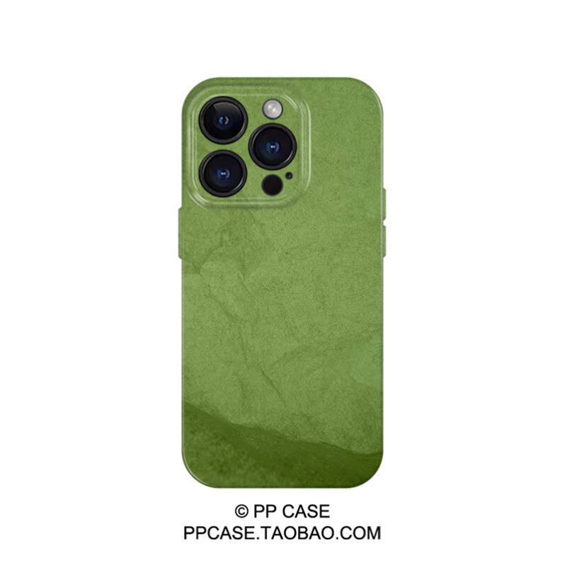 文艺复古绿色适用iPhone15promax手机壳苹果13小米14新款华为pura70pro荣耀200简约opporen