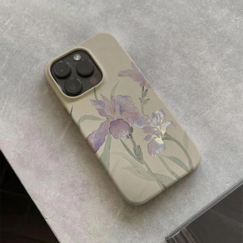 紫鸢尾花新中式适用于苹果iPhone7/8/X/16/11/12/13pro/14/15promax创意菲林小众个性男女高级感国潮风手机壳