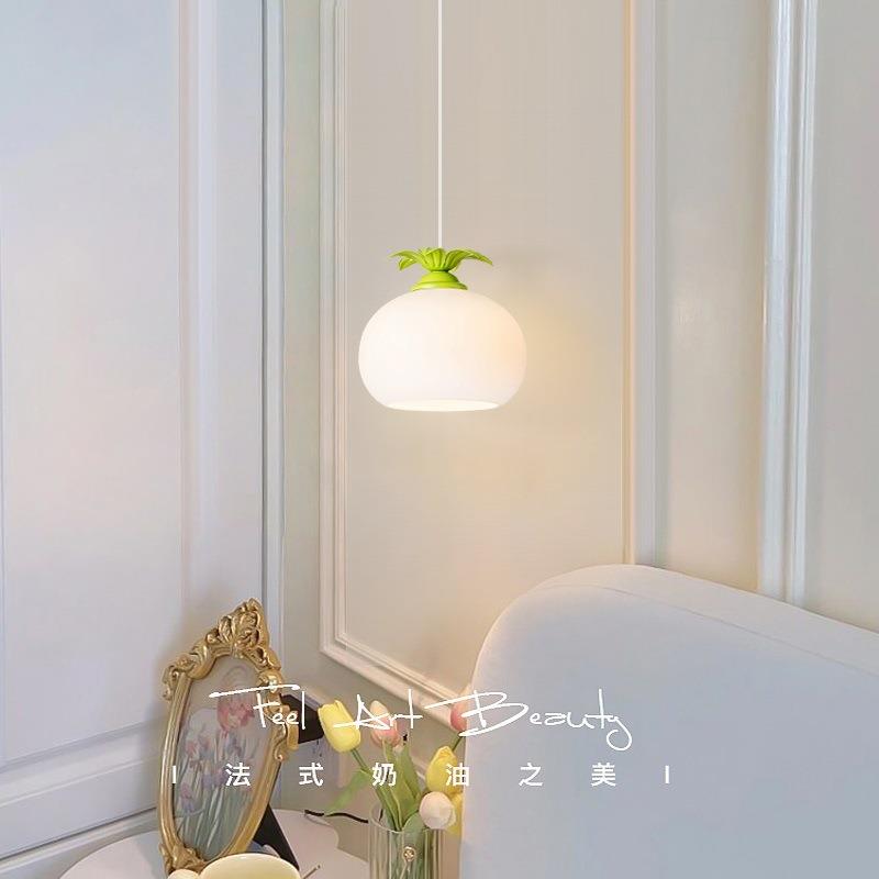 单个阳台长线走廊田园道灯饰床头小吊灯奶油风三头风格过简约餐厅