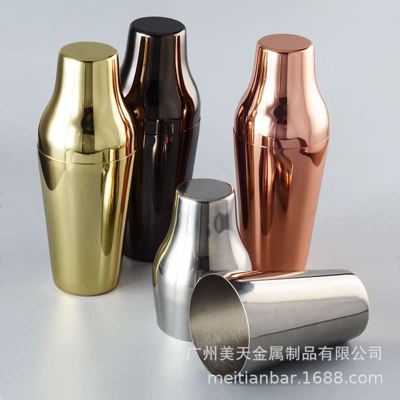 不锈钢调酒器两段式奶茶手摇壶鸡尾酒调酒雪克杯650ml调酒用具