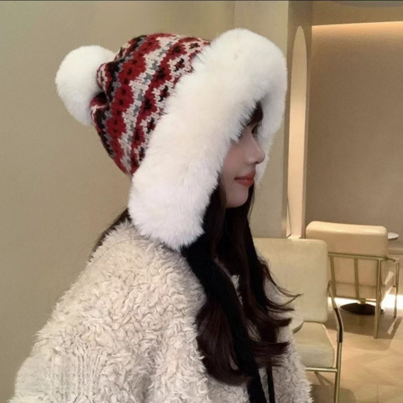 新款毛球保暖大头围显脸小百搭