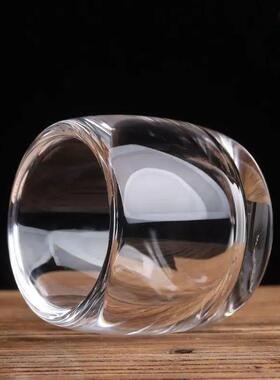 2个水晶玻璃杯80ml玻璃茶杯不烫手个人加厚杯防摔无铅中式茶杯