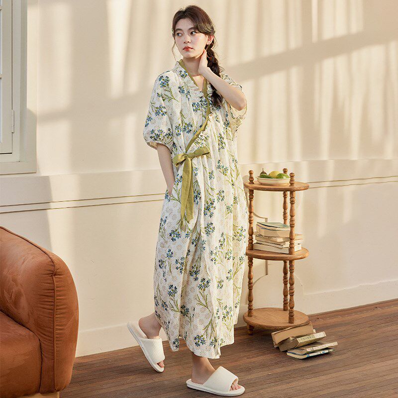 浴袍女家用可穿裹全身大码浴巾比纯棉纱布吸水薄2025新睡袍成人夏