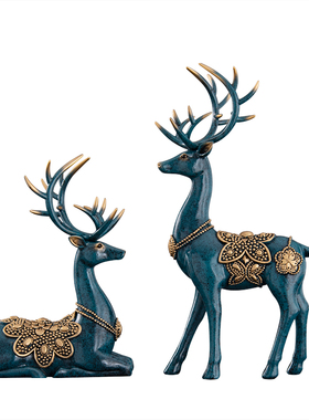 客厅电视柜家居饰品福鹿小摆件客厅酒柜电视柜办公室桌面乔迁礼品