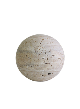 梵其现代简约创意黄洞石大理石圆球摆件纸镇样板房书房客厅装饰品