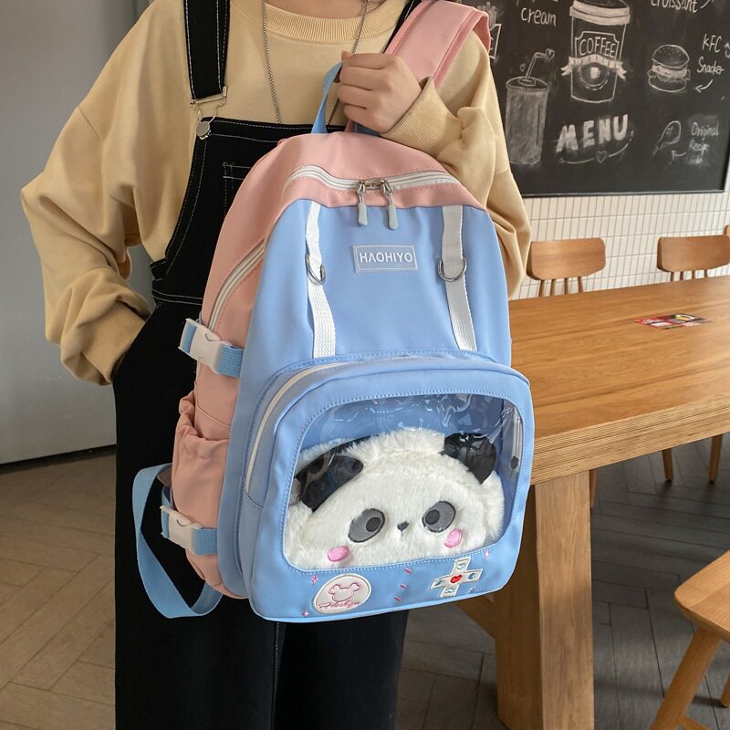 学院风书包女2023新款日系ins大容量双肩包初中高中学生背包