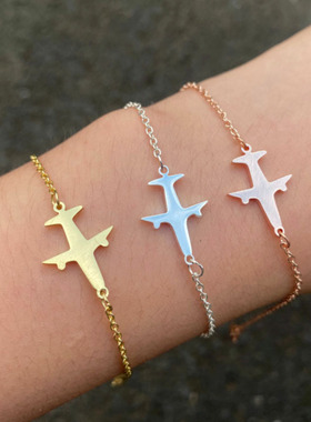 欧美跨境新款情侣手链ins女简约个性小清新男女飞机手饰品