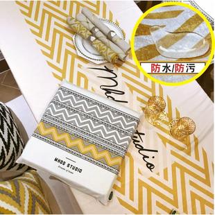 ins茶几桌布布艺北欧餐桌布防水桌垫简约现代长方形家用防烫台布