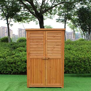 户外实木储物柜阳台工具箱置物柜室外花园储物间箱庭院收纳柜复古