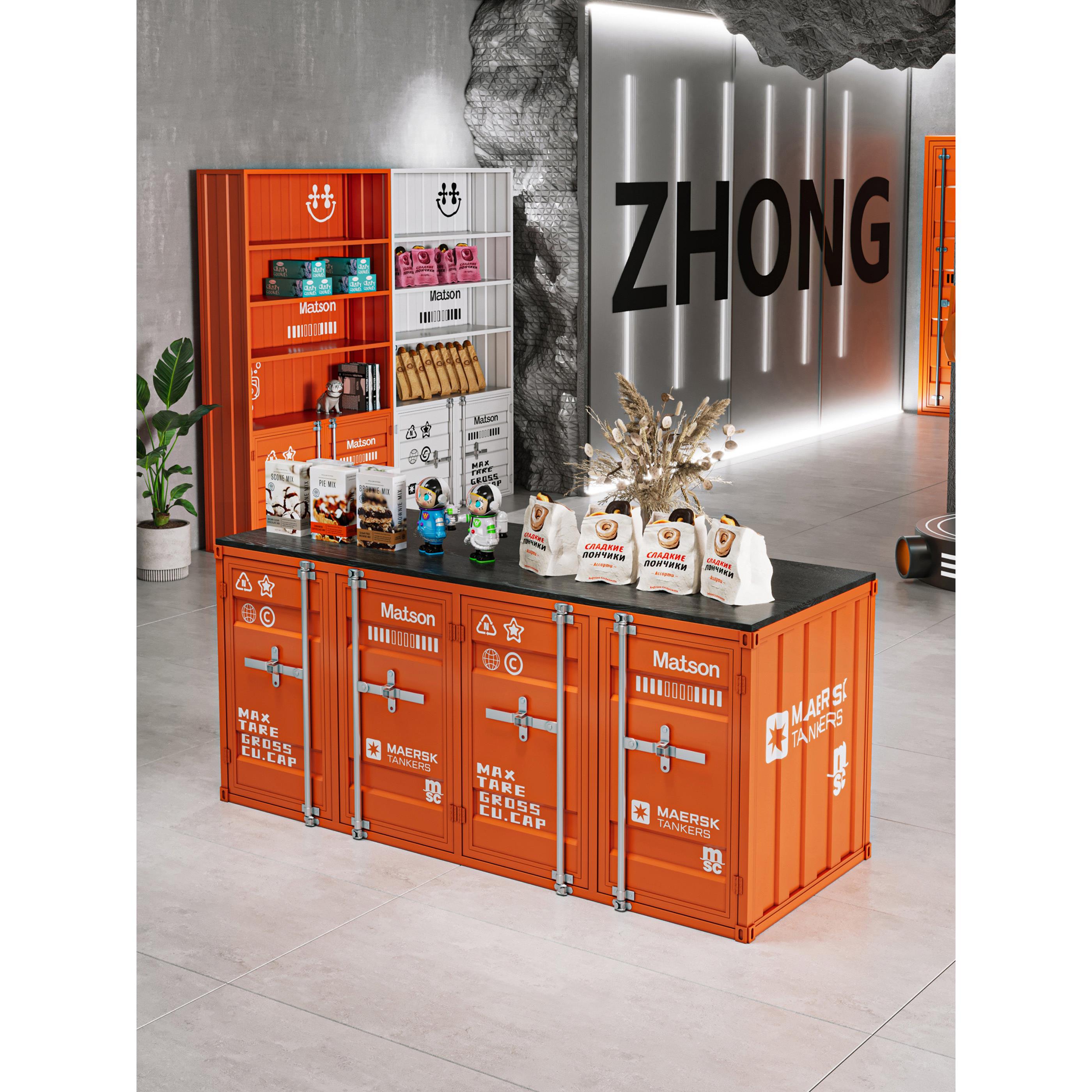 工业风铁艺中岛柜子精品潮流店铺双面货架展示台产品陈列柜展示柜
