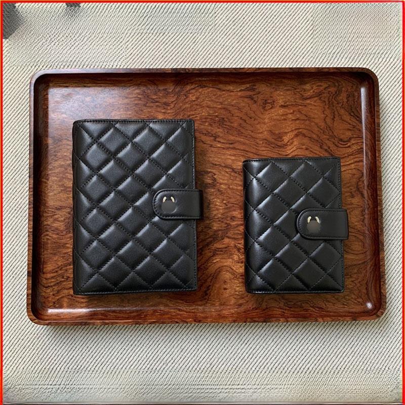 小香菱格A6黑色真皮羊皮记事本笔记本便携A7日记本记录簿替换活页