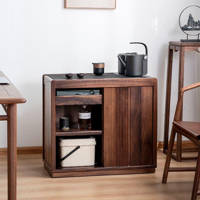 胡桃木茶水柜客厅移动茶台茶边柜烧水壶一体茶吧机阳台家用小茶桌