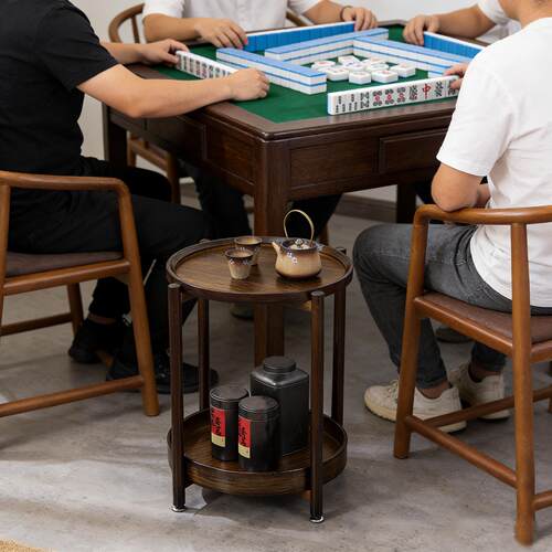 棋牌室麻将桌旁小茶几家用可移动边几置物架麻将机打牌专用茶水架
