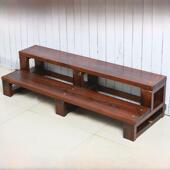 户外实木脚踏双层台阶凳家用步梯垫脚凳飘窗梯松木增高架可移动