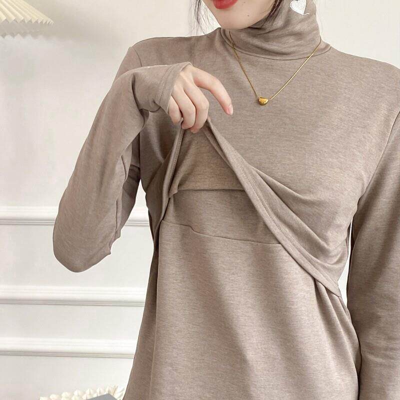 哺乳打底衫秋冬孕妇德绒喂奶衣睡衣哺衣月子服宝妈内衣秋衣保暖衣