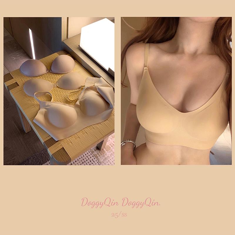 DoggyQin 美狗推荐内衣/轻盈聚拢无钢圈肩带内衣进口硅水凝胶胸贴