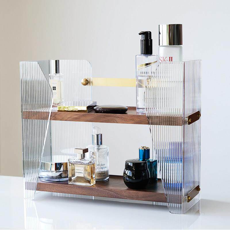 出形桌面化妆品收纳盒高端卧室梳妆台护肤品香水摆放整理置物架子