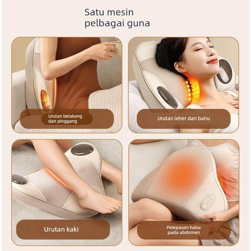 妙界腰部按摩颈椎背部按摩仪肩颈按摩枕全身家用车载按摩靠垫