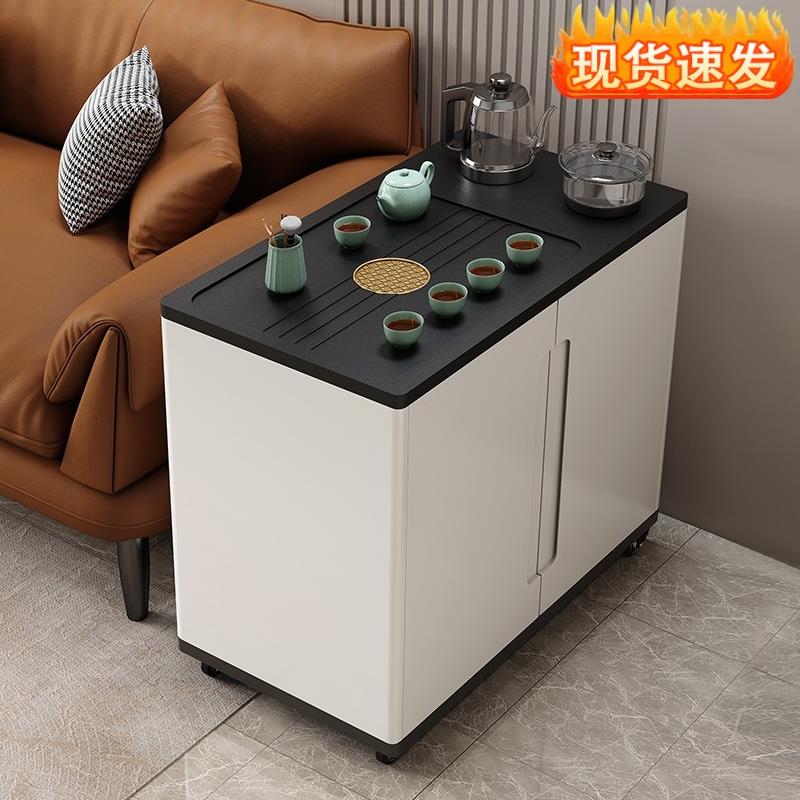 移动茶台北欧轻奢阳台边几柜家用小型茶车客厅沙发可推拉茶几