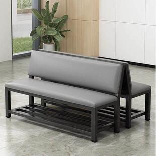 软包靠背长椅健身房体育馆篮球场休息区长条椅子理发店沙发等候椅