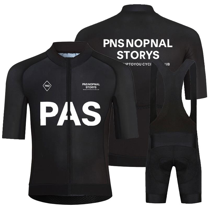 PAS骑行服男夏季薄款透气短袖套装登山自行车速干 干短上衣抱婴袋