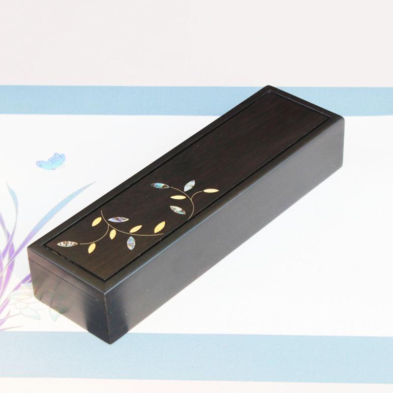 红木玉器项链珠宝首饰收纳盒实木线香盒紫光檀嵌螺钿储香盒镇尺盒