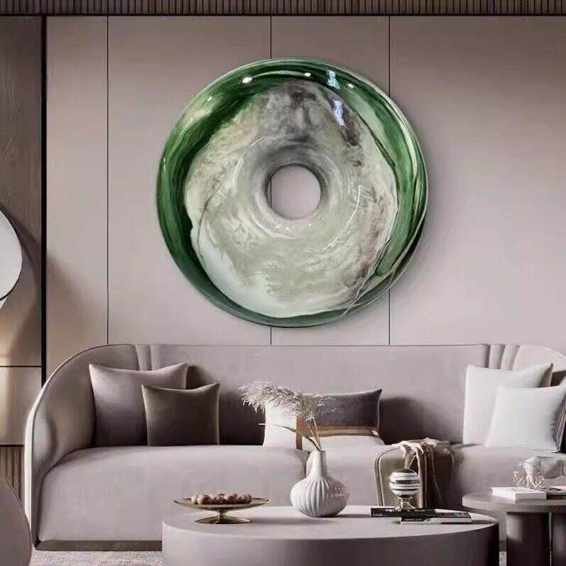 立体凸面圆形立体树脂装饰画玄关客厅背景墙挂画样品屋展示中心样