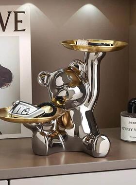 日本暴力熊玄关钥匙收纳摆件入户进门鞋柜家居装饰品轻奢乔迁新居