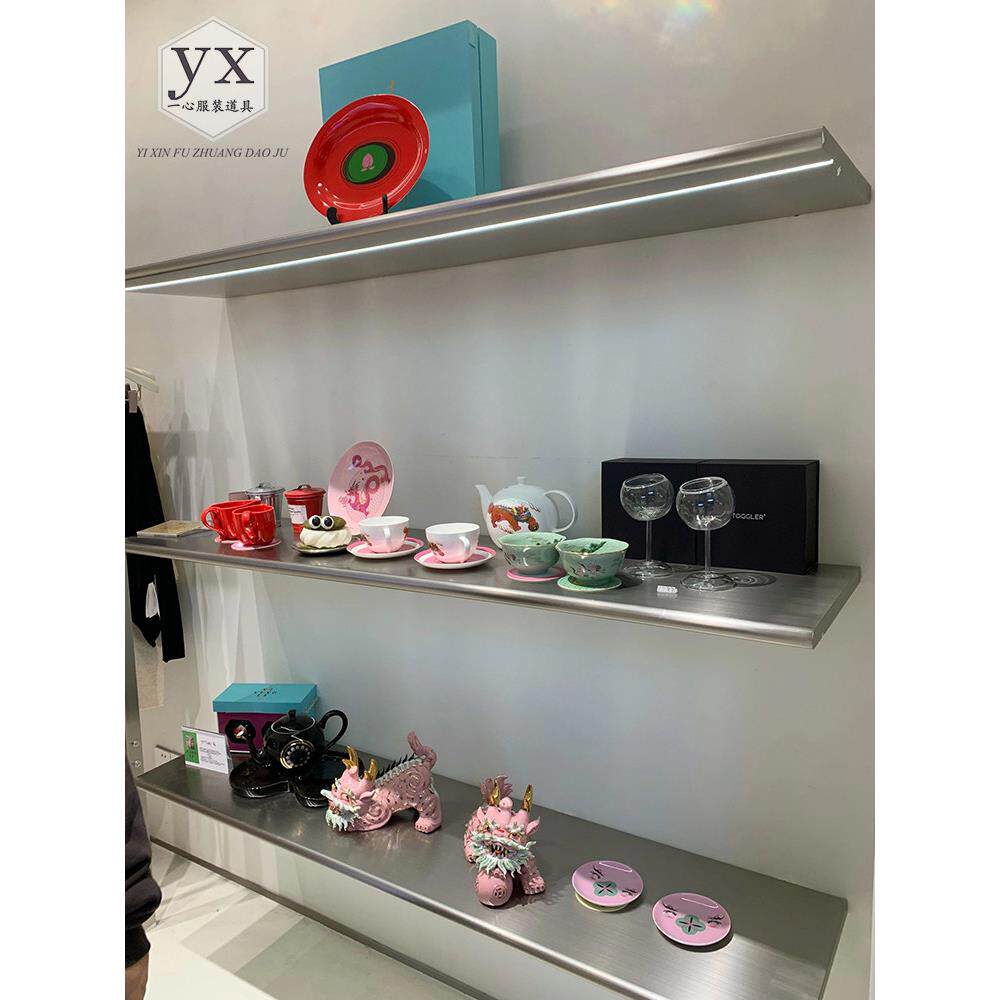 服装商店展示架壁挂式鞋袋存储架买方商店珠宝展示壁挂式不锈钢货