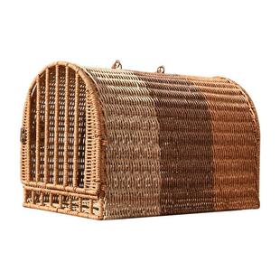 手工彷藤编宠物外出包手提猫包狗窝可水洗车载宠物窝宠物航空箱