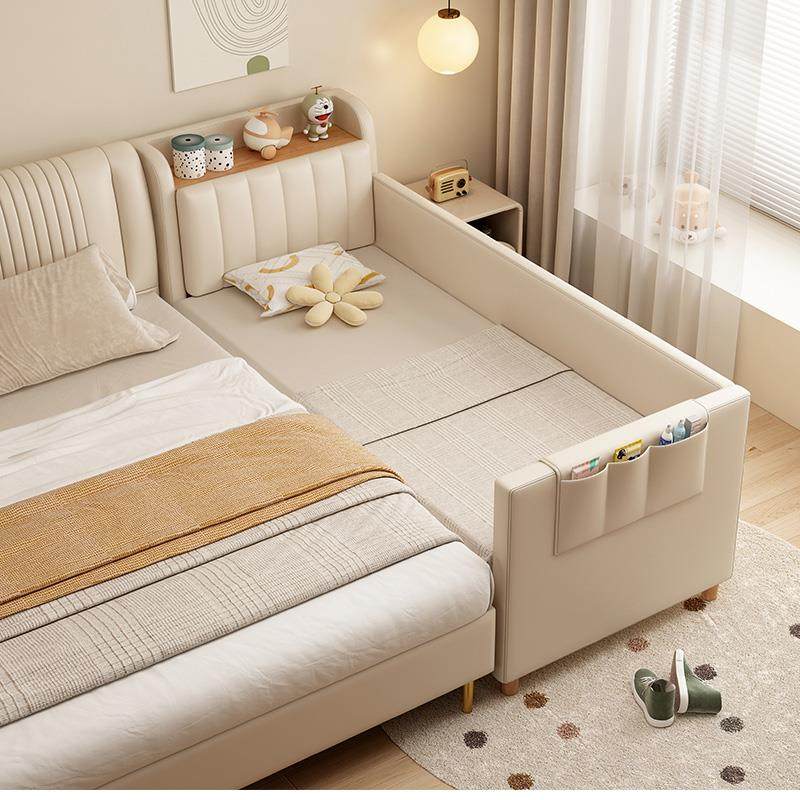 软包儿童拼接床婴儿床拼接大床带护栏储物款男女宝宝床加宽床边床