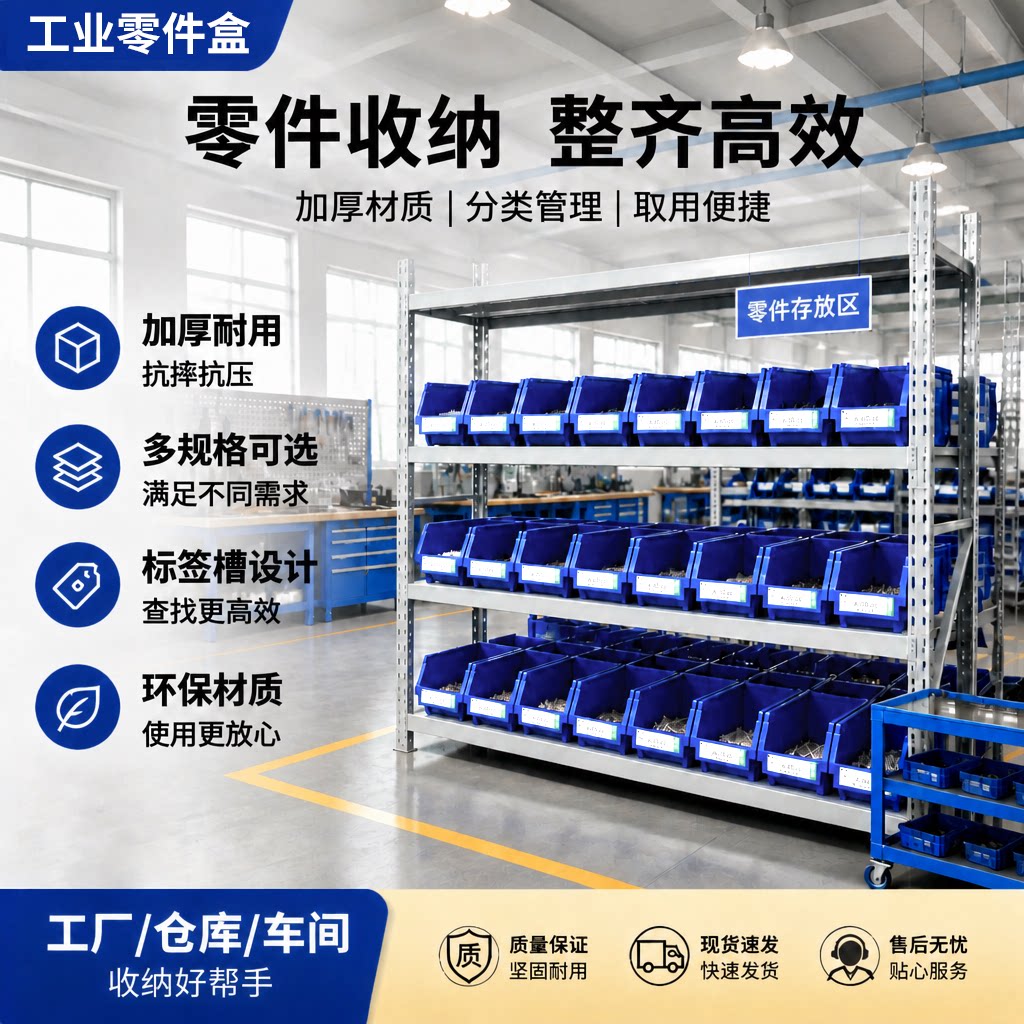 五金工具收纳盒斜口塑料零件盒