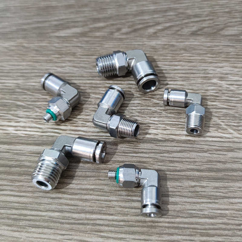 不锈钢L型气管接头直角PL4-M5/6-01/8-02/10-03/12-04/16-06
