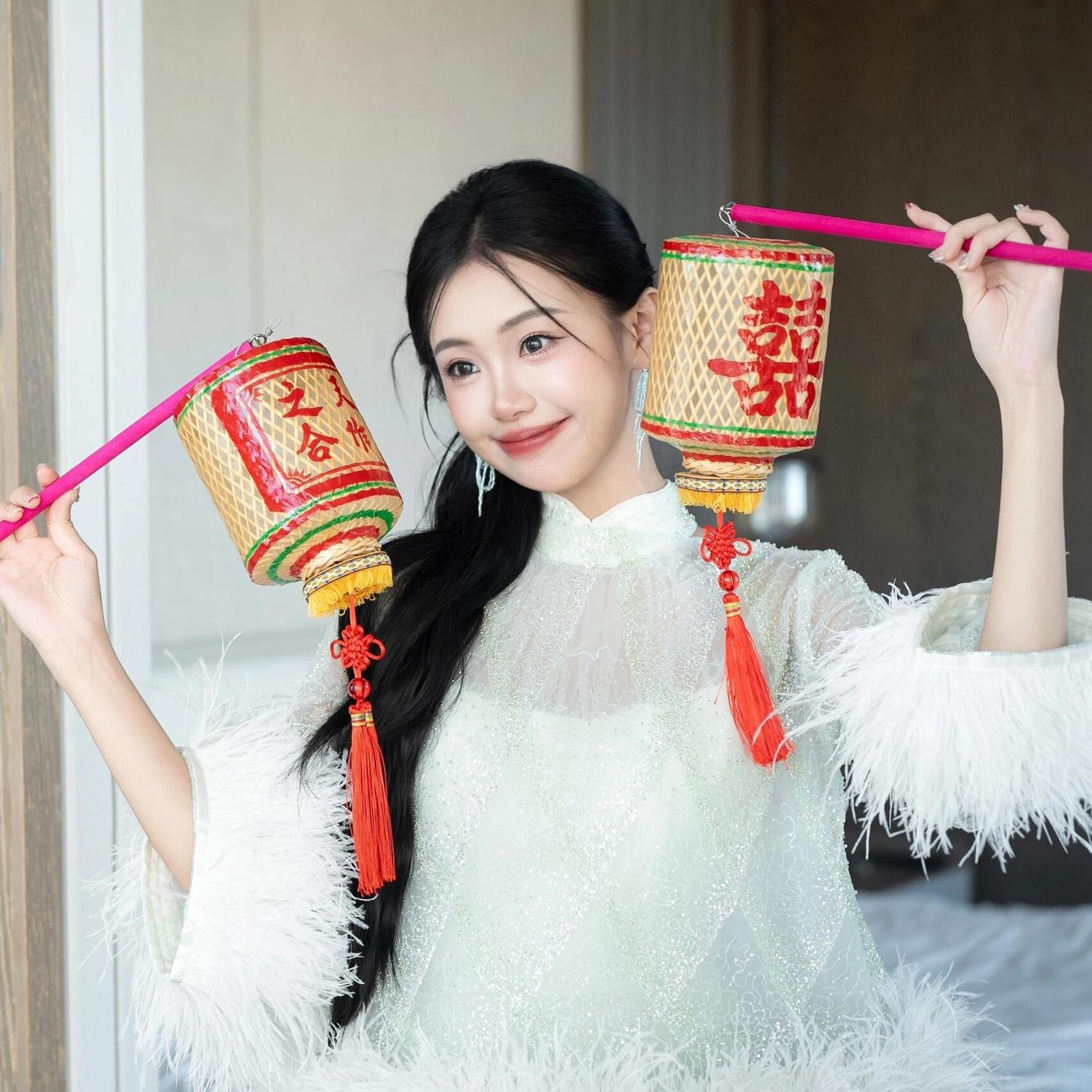 潮汕竹编灯笼手提发光喜字乔迁定制新年古风元宵节小灯笼结婚