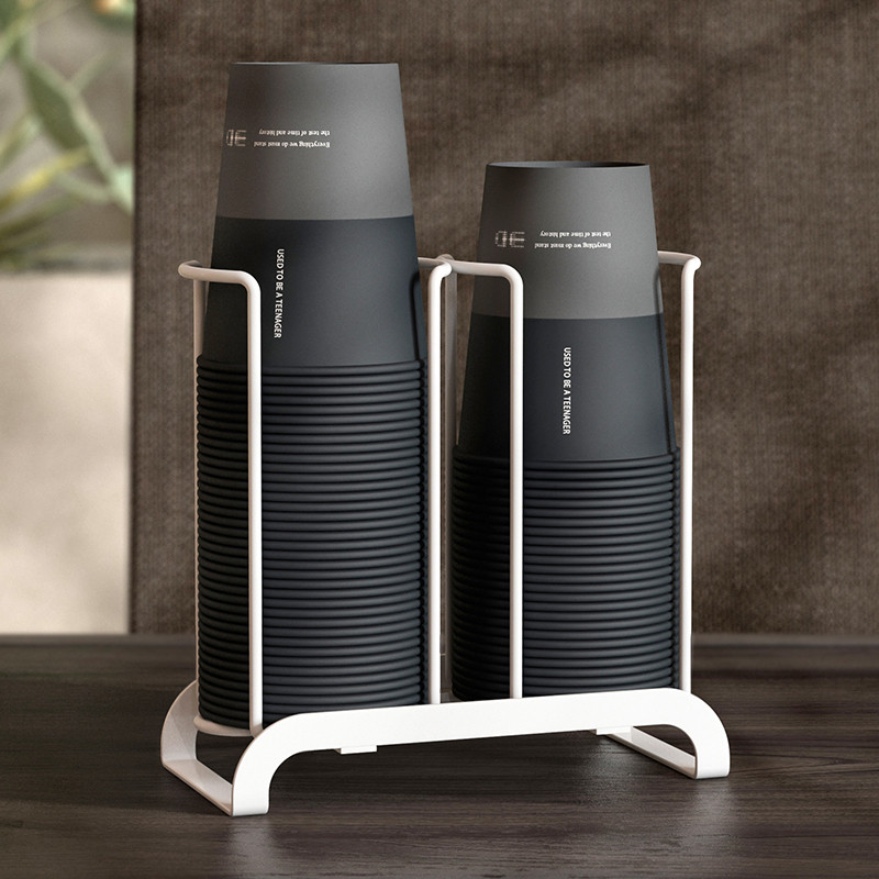 放一次性杯子的取杯架桌面杯子收纳置物架分格奶茶店纸杯架水