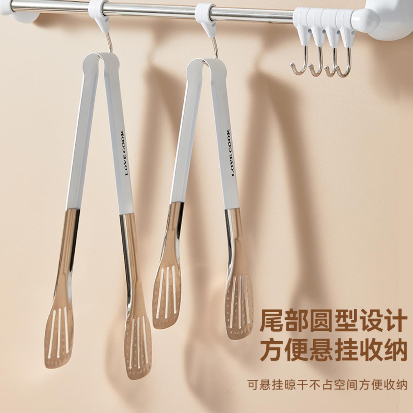 不锈钢304食夹食物厨房烤肉夹子煎牛排专用面包夹菜防烫烧