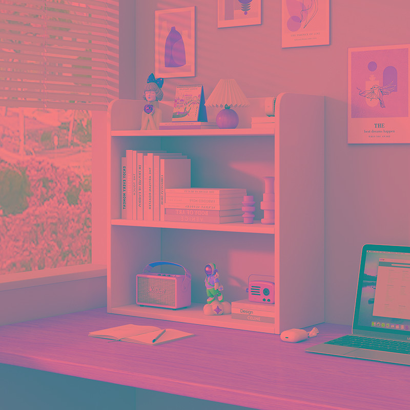 桌面书架置物架简易多层办公室桌上小型阅读架书桌飘窗玩具收纳架