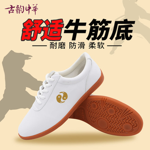 古韵中华专业太极运动鞋女牛筋软底武术八段锦太极拳练功鞋男春秋
