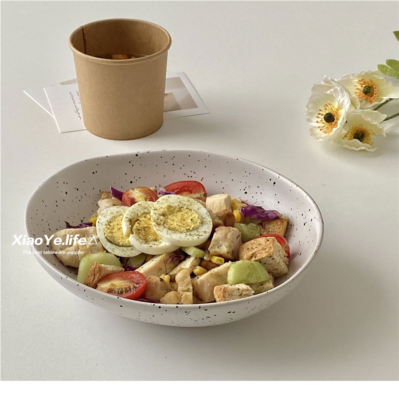 异型碗INS风陶瓷餐具好看的碗欧式北欧简约泼墨碗沙拉碗面碗