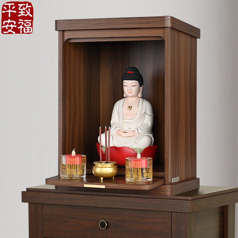 实木佛龛带门现代简约挂壁供奉财神观音柜神台供桌台神龛吊柜