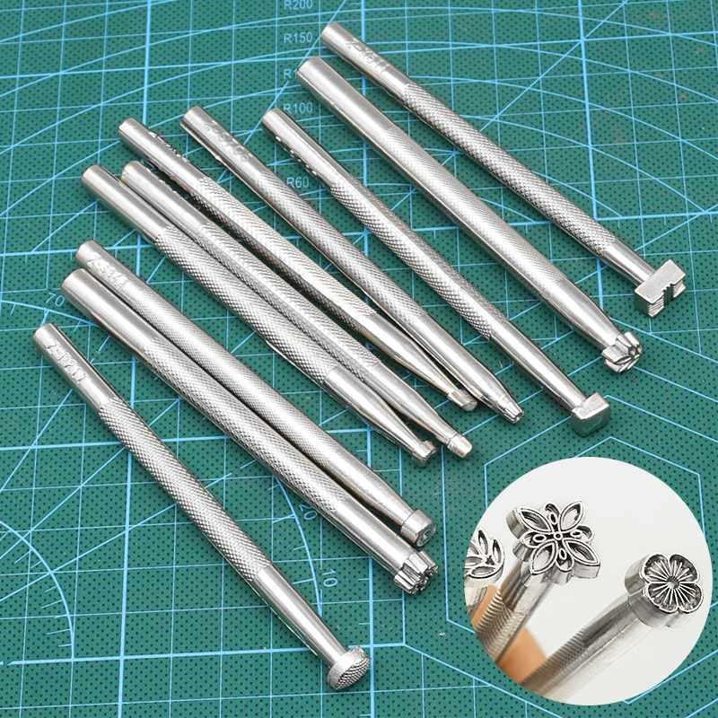皮具雕刻印花套装 手缝皮艺制作植鞣革印花冲 皮革印花工具20件套