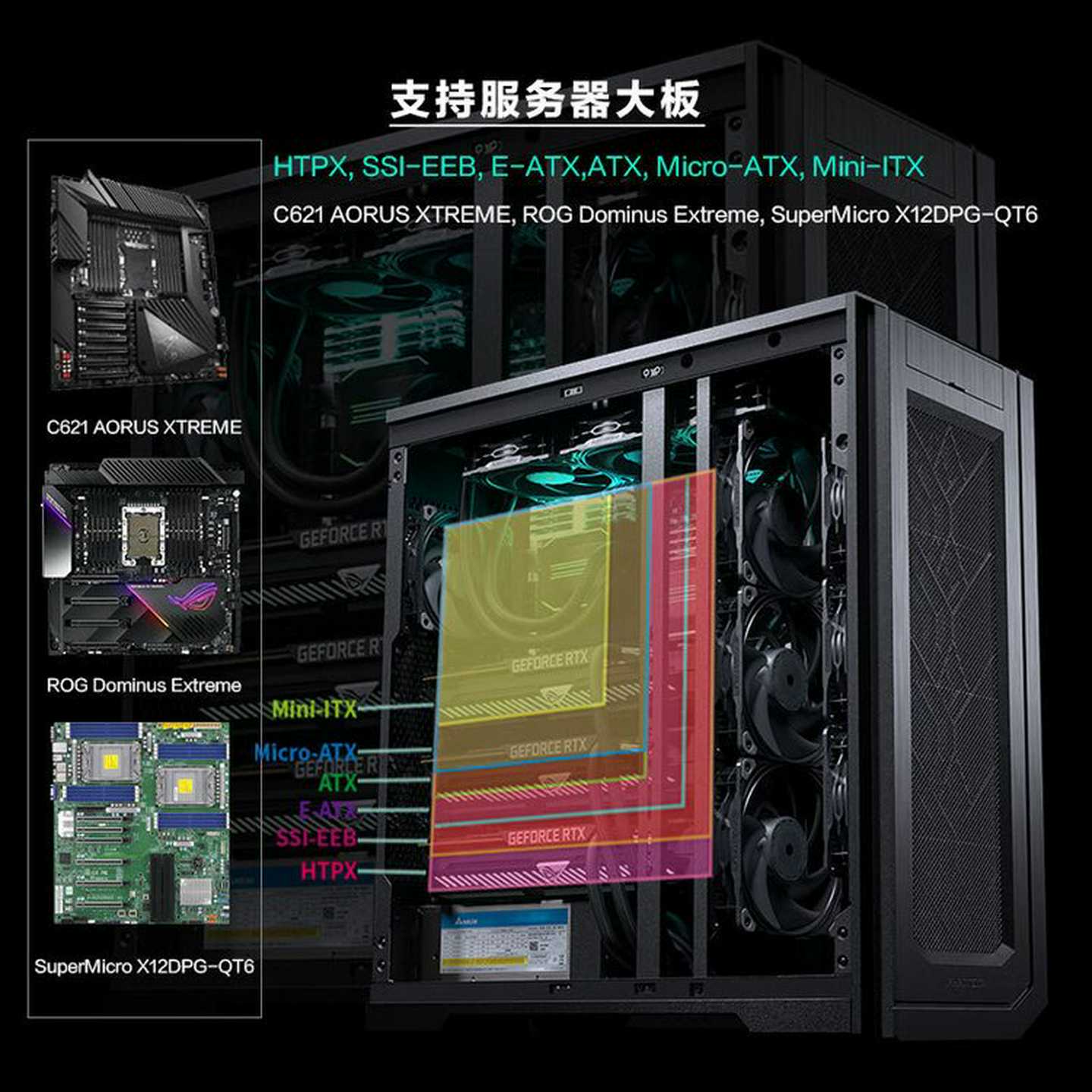 PK620PC 全塔双路服务器NAS电脑机箱+4套8个HDD硬盘支架