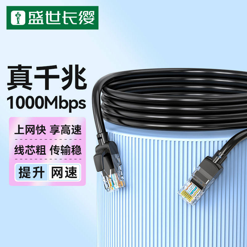 网线家用千兆超五类六类高速10米20米30米50米100m成室外网