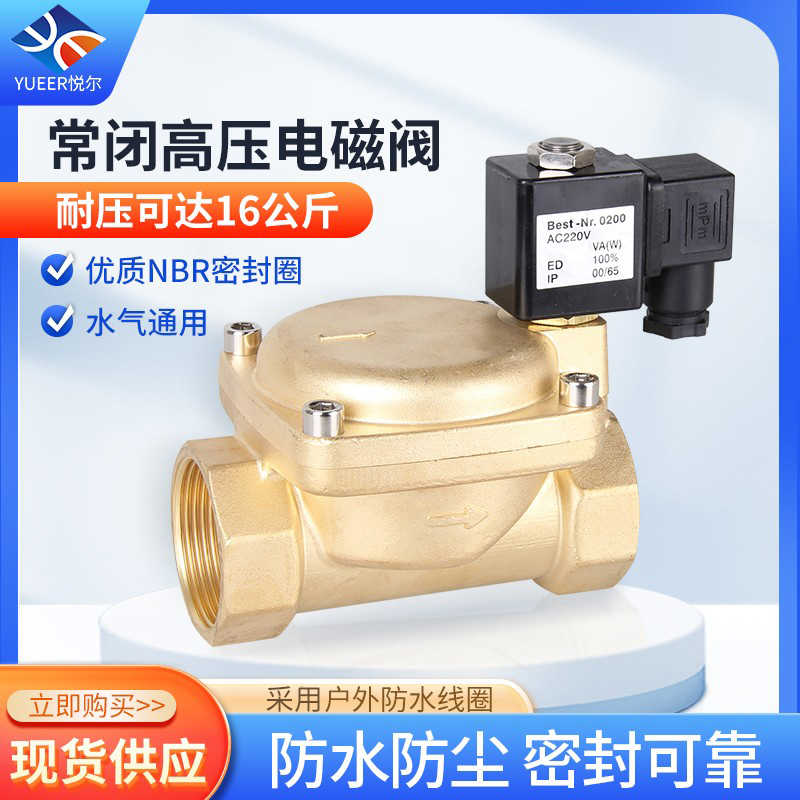 0927200-0927700高压空压机压缩两位两通黄铜先导式电磁阀 16