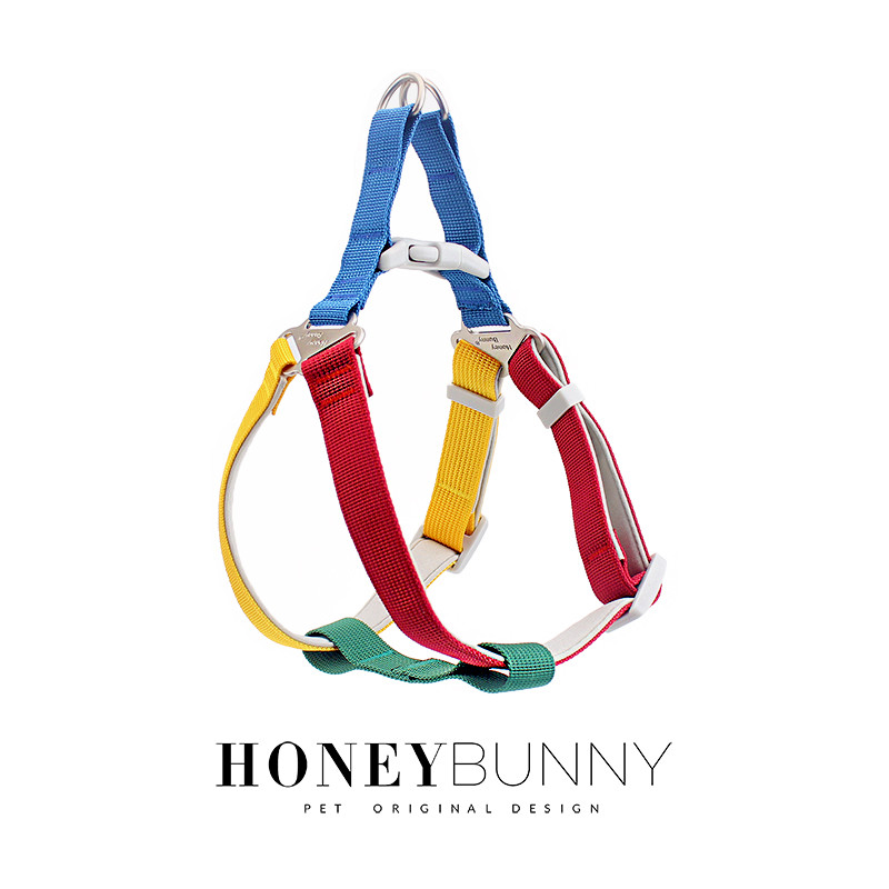 honeybunny夏季多巴胺彩色户外胸背牵引绳外出遛狗绳宠物用狗链